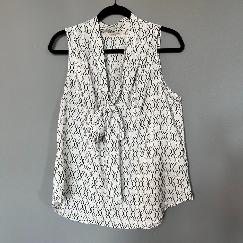 Astrid Spade Print Tie Neck Blouse